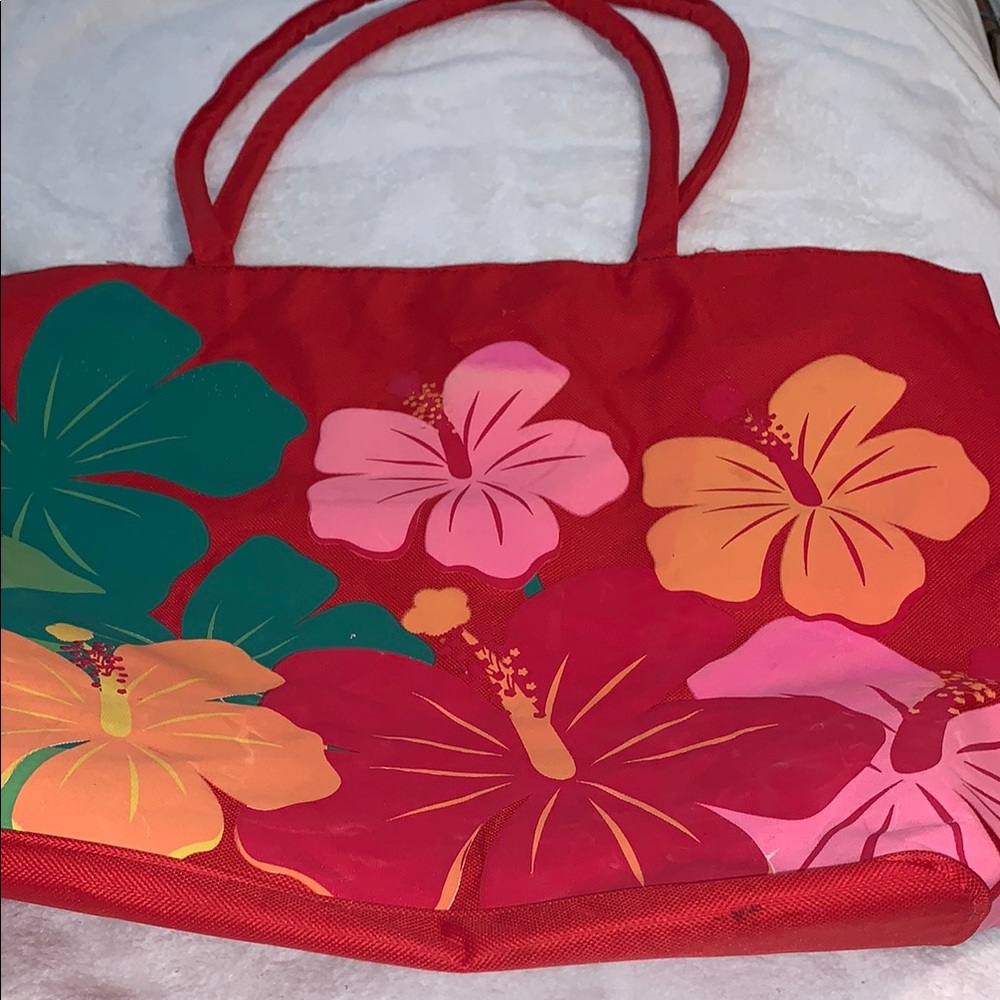 Floral Red Tote Bag